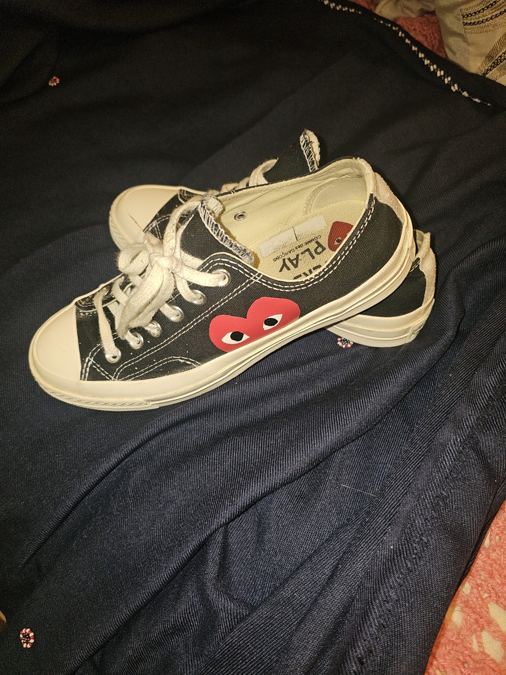 Comme Des Garcons PLAY Converse Chuck 70 Low Blk Women 8 Men 6 Gorpcore Vintage